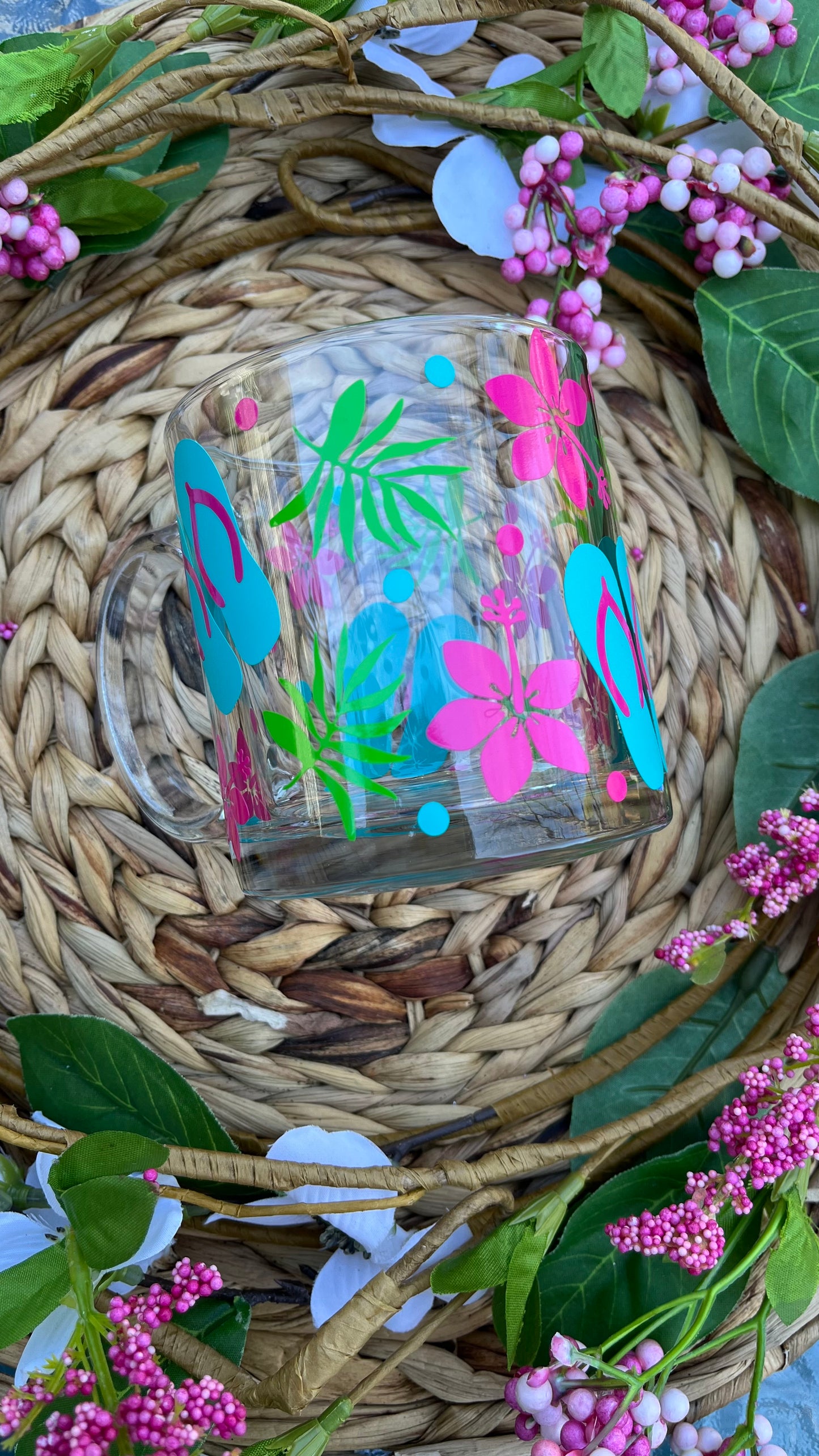 Summer vibes glass mug