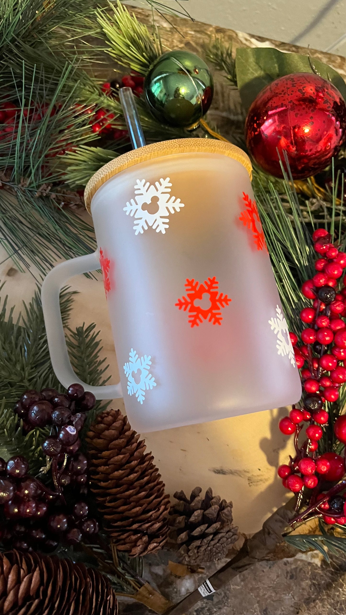 But first hot cocoa frosted glass mug