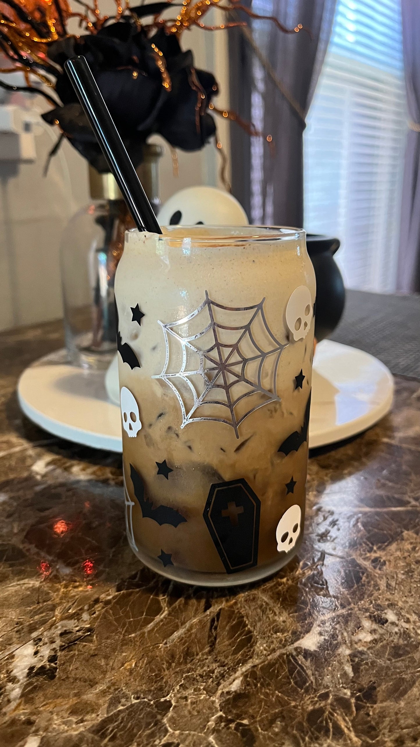 Halloween glass cup