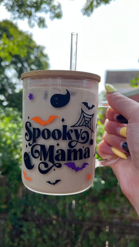 Spooky mama glass mug