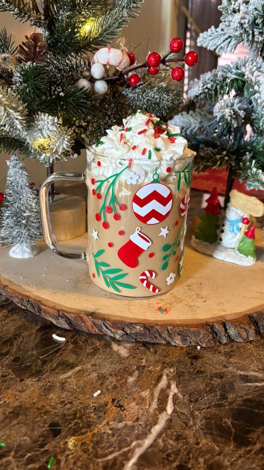 Christmas glass mug