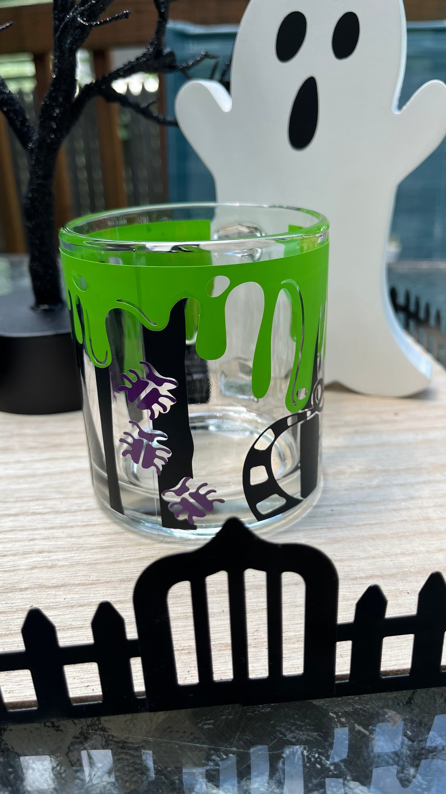 Beetlejuice inspired glass mug