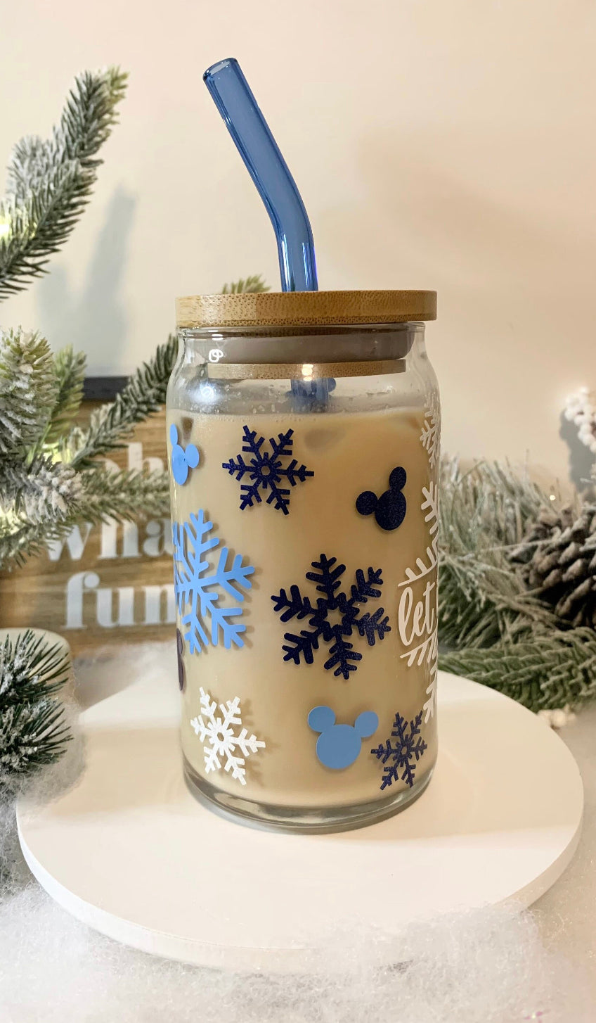 Let it snow glass cup