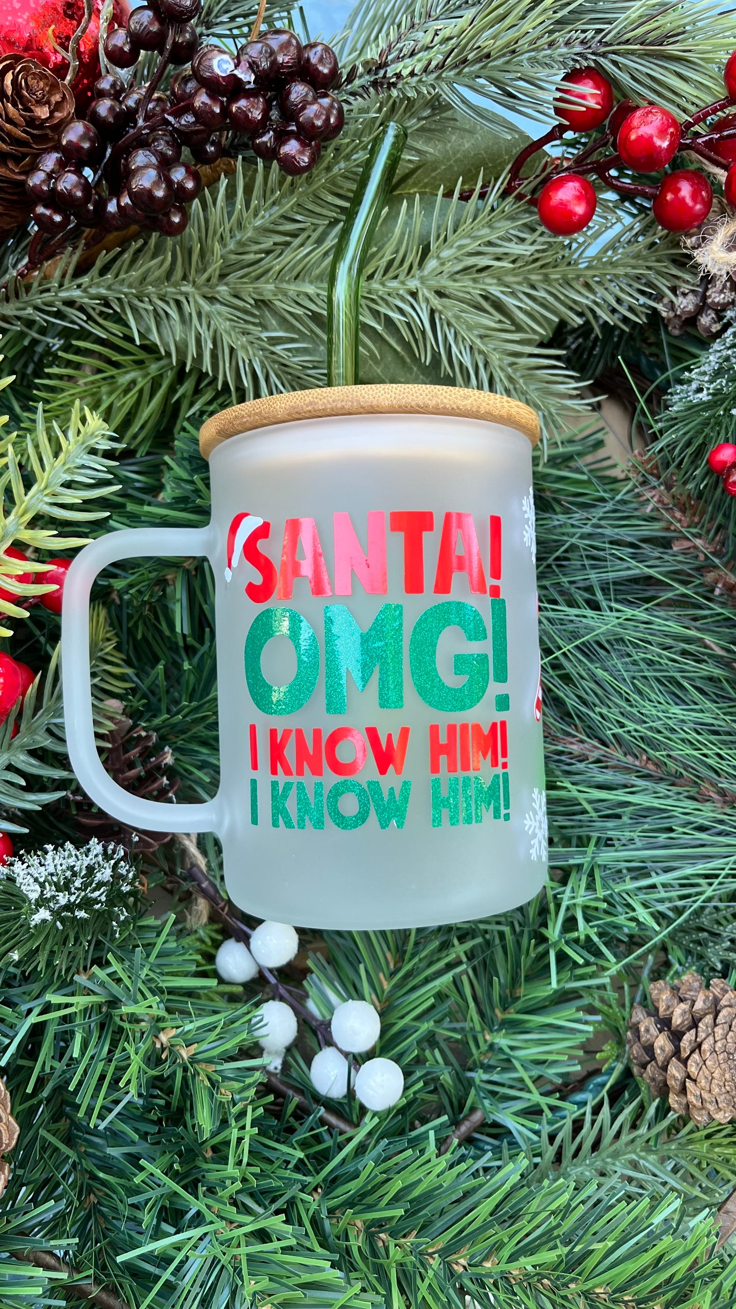 Elf frosted glass mug