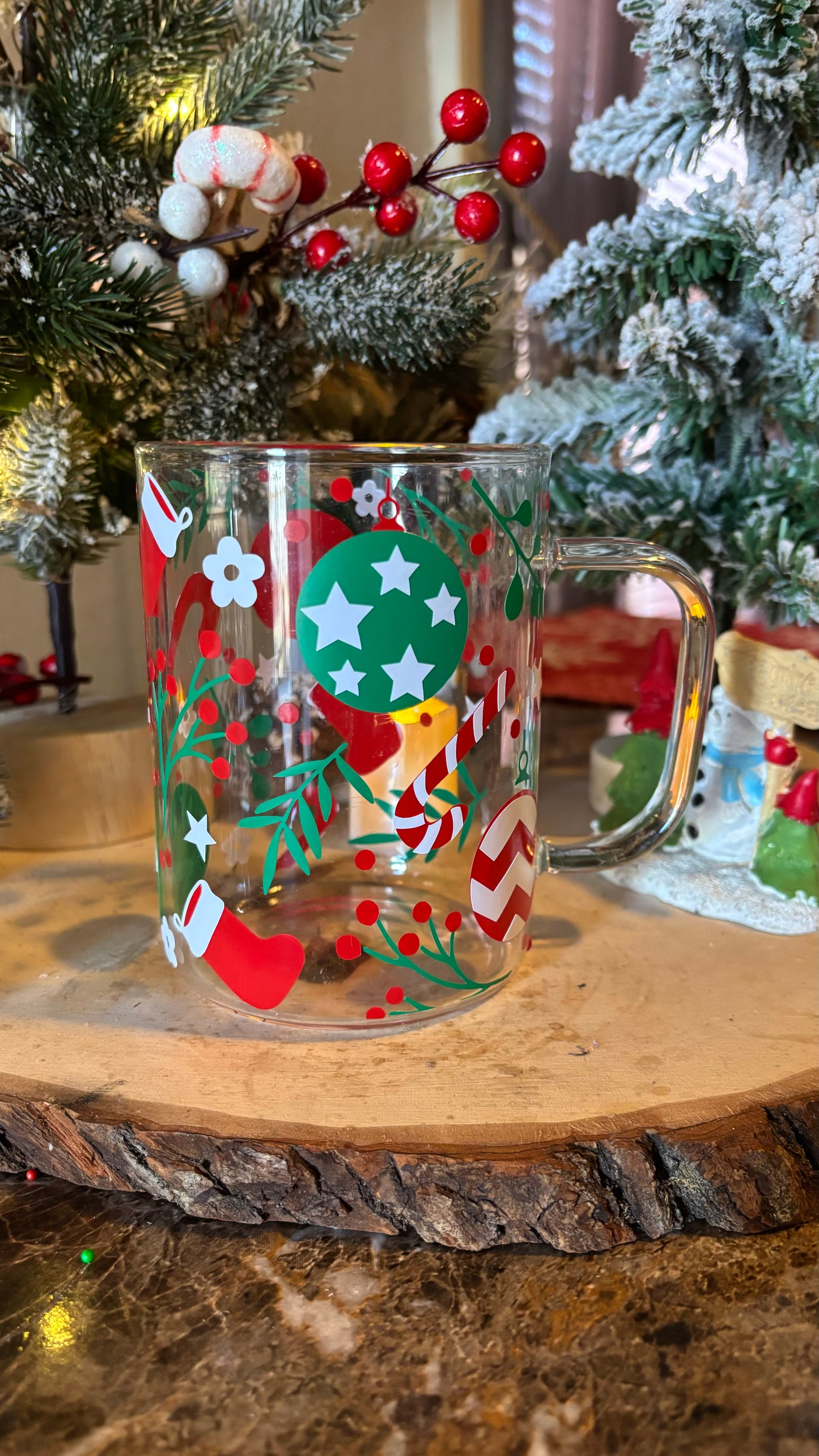 Christmas glass mug