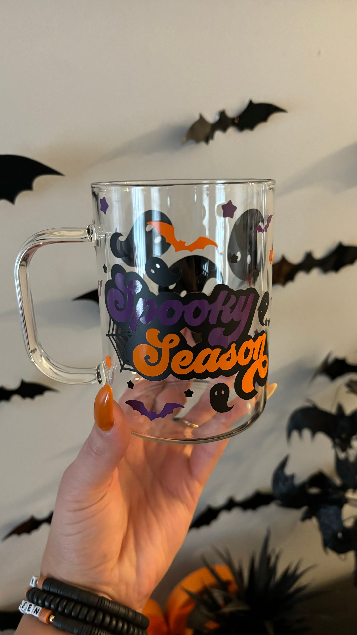 Spooky season glass mug