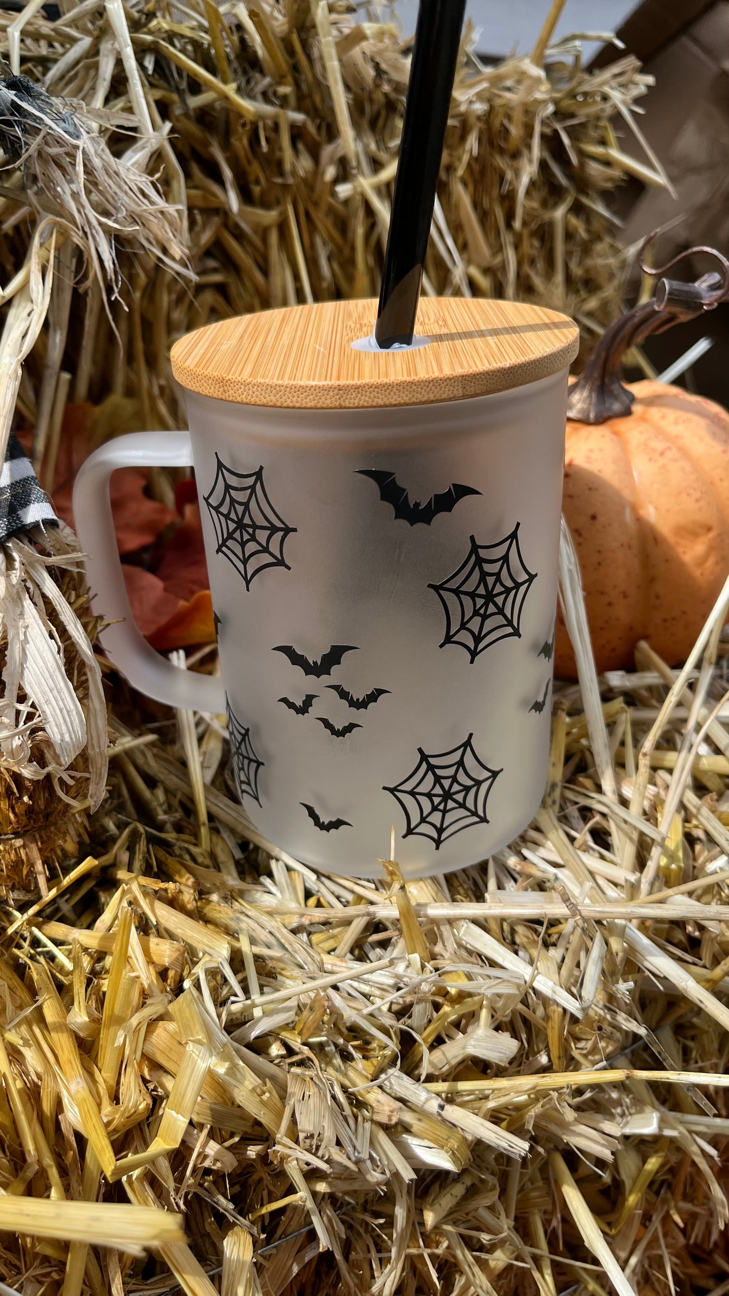 Jack Skellington frosted glass mug