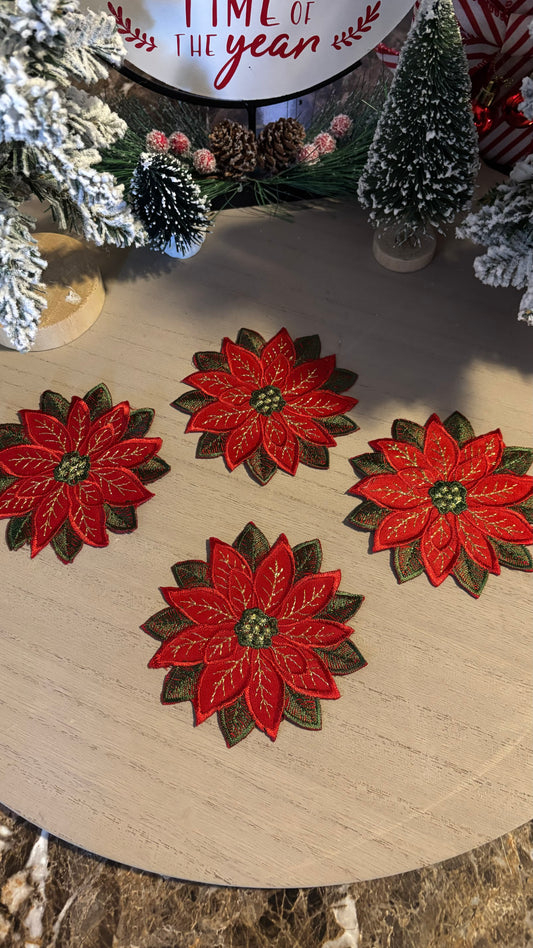 Christmas poinsettia coaster