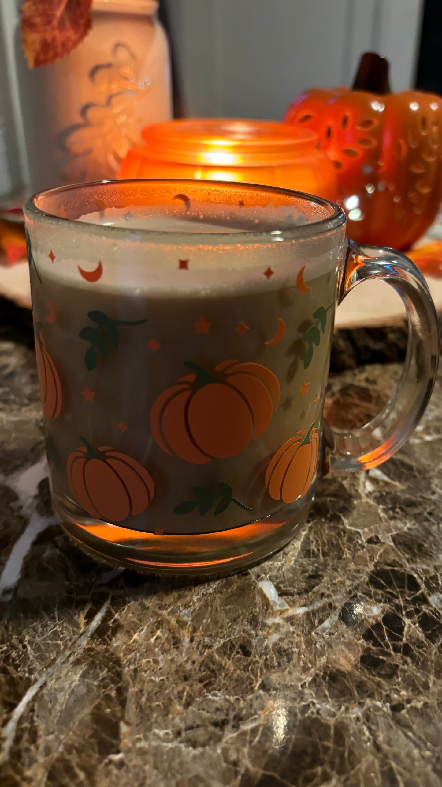 Pumpkin glass mug