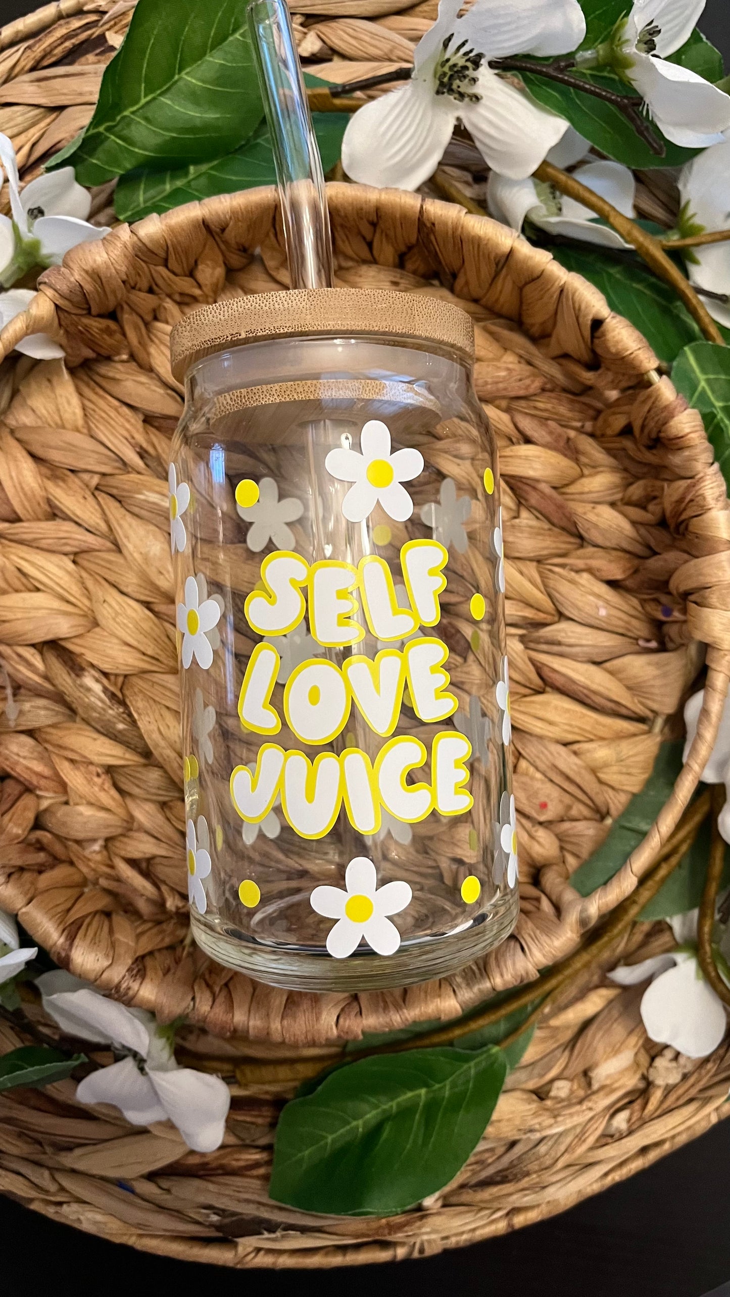 Self love juice glass cup