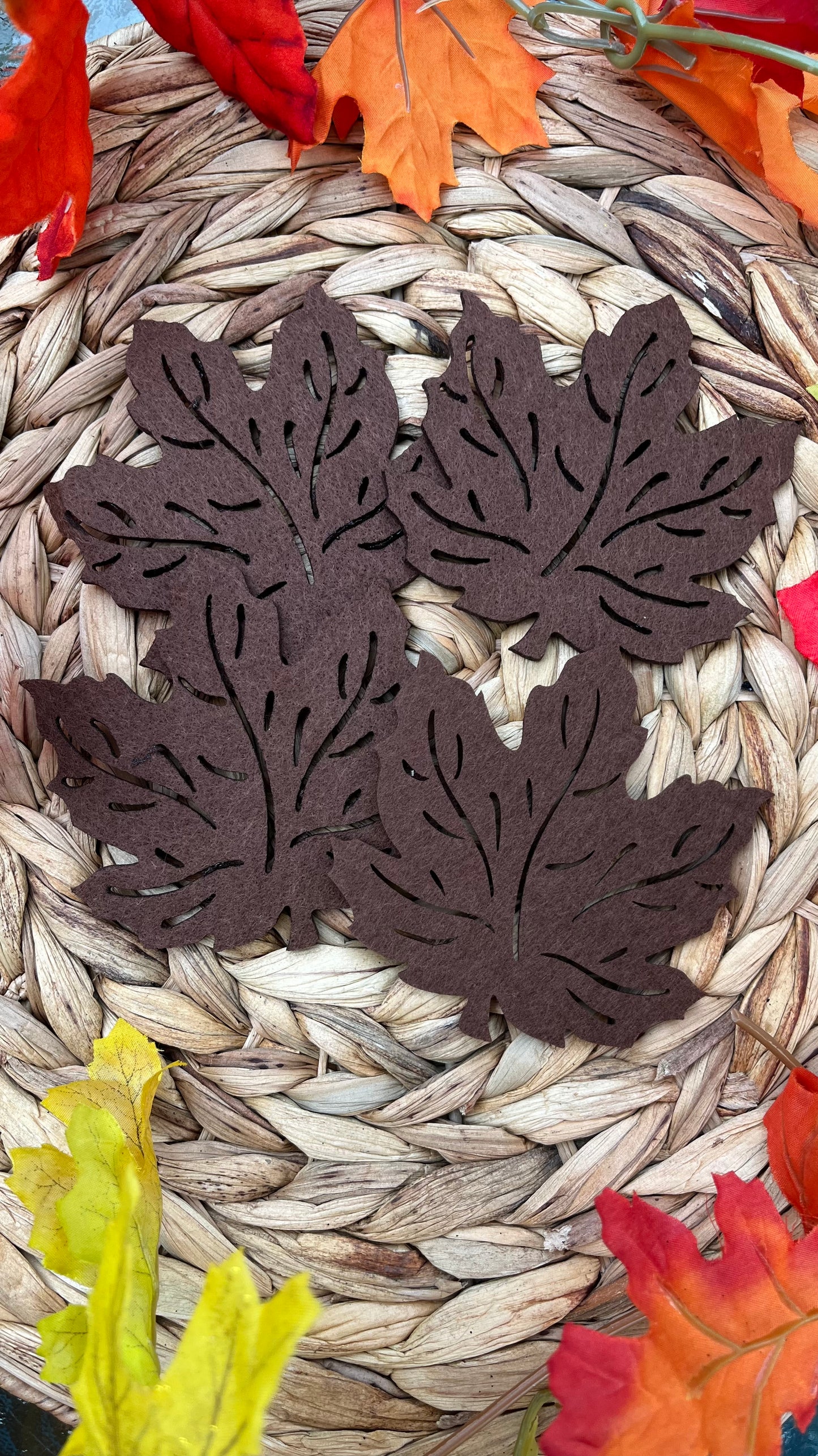 Fall maple leaf coasters