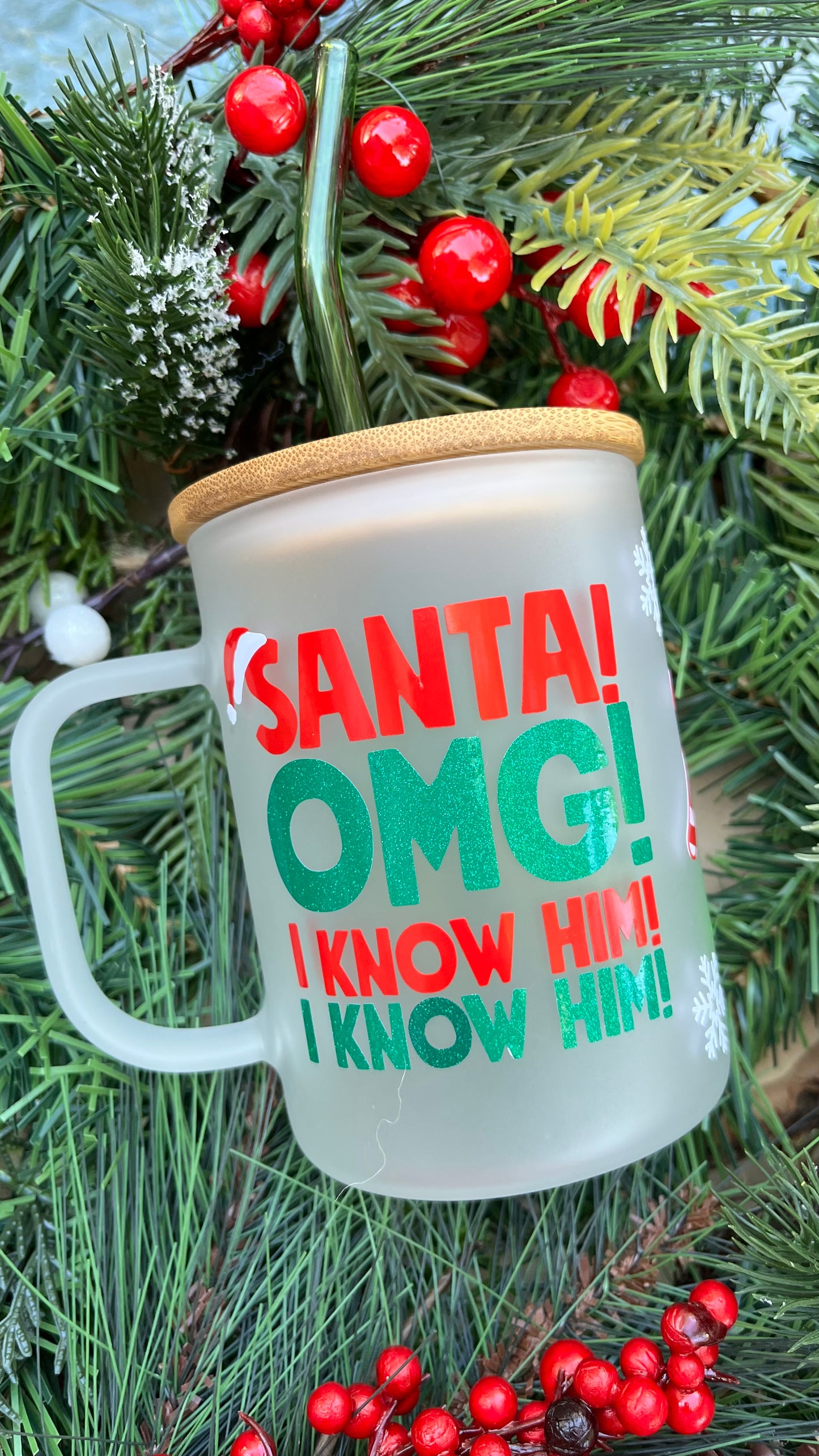 Elf frosted glass mug