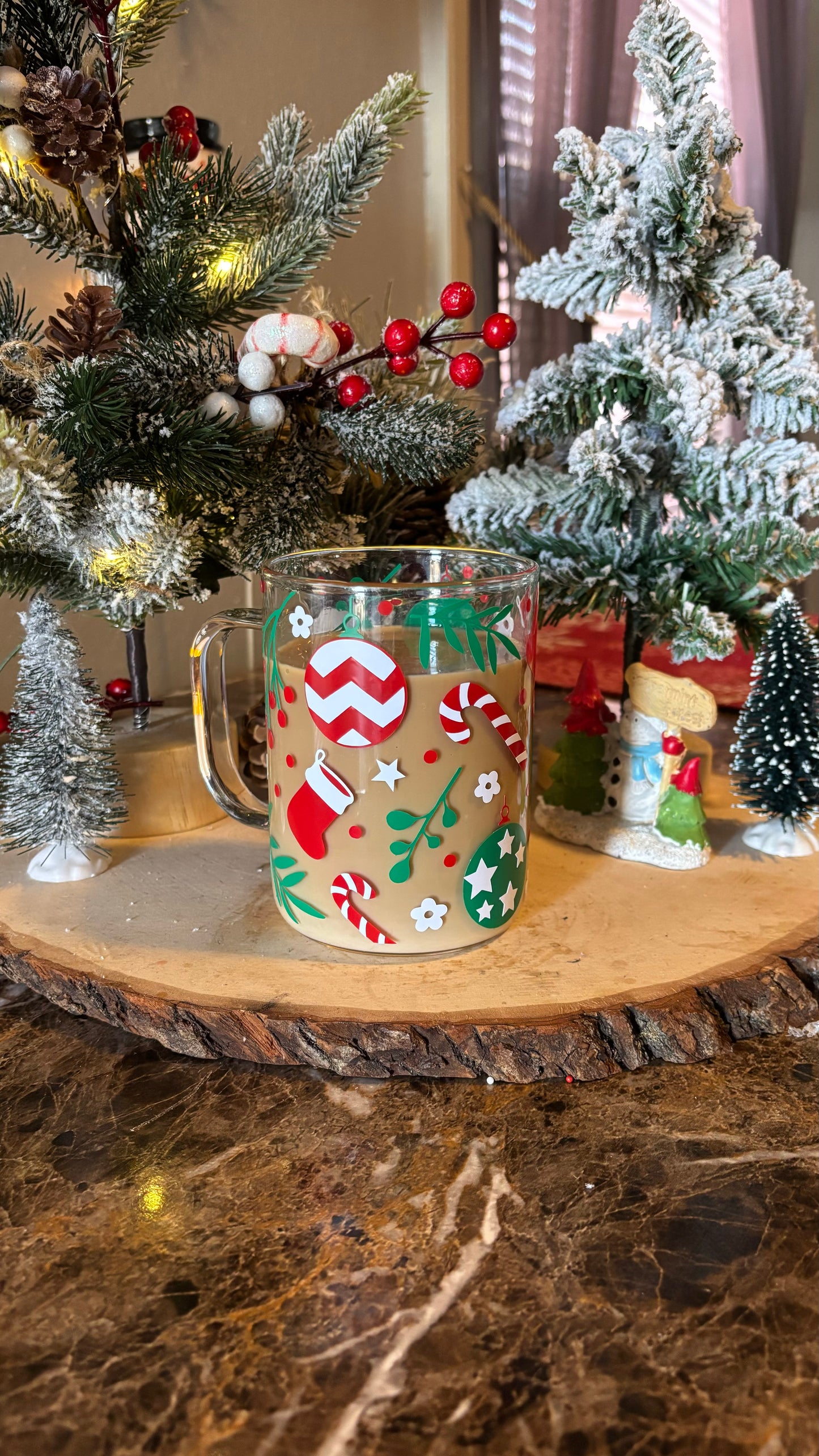 Christmas glass mug