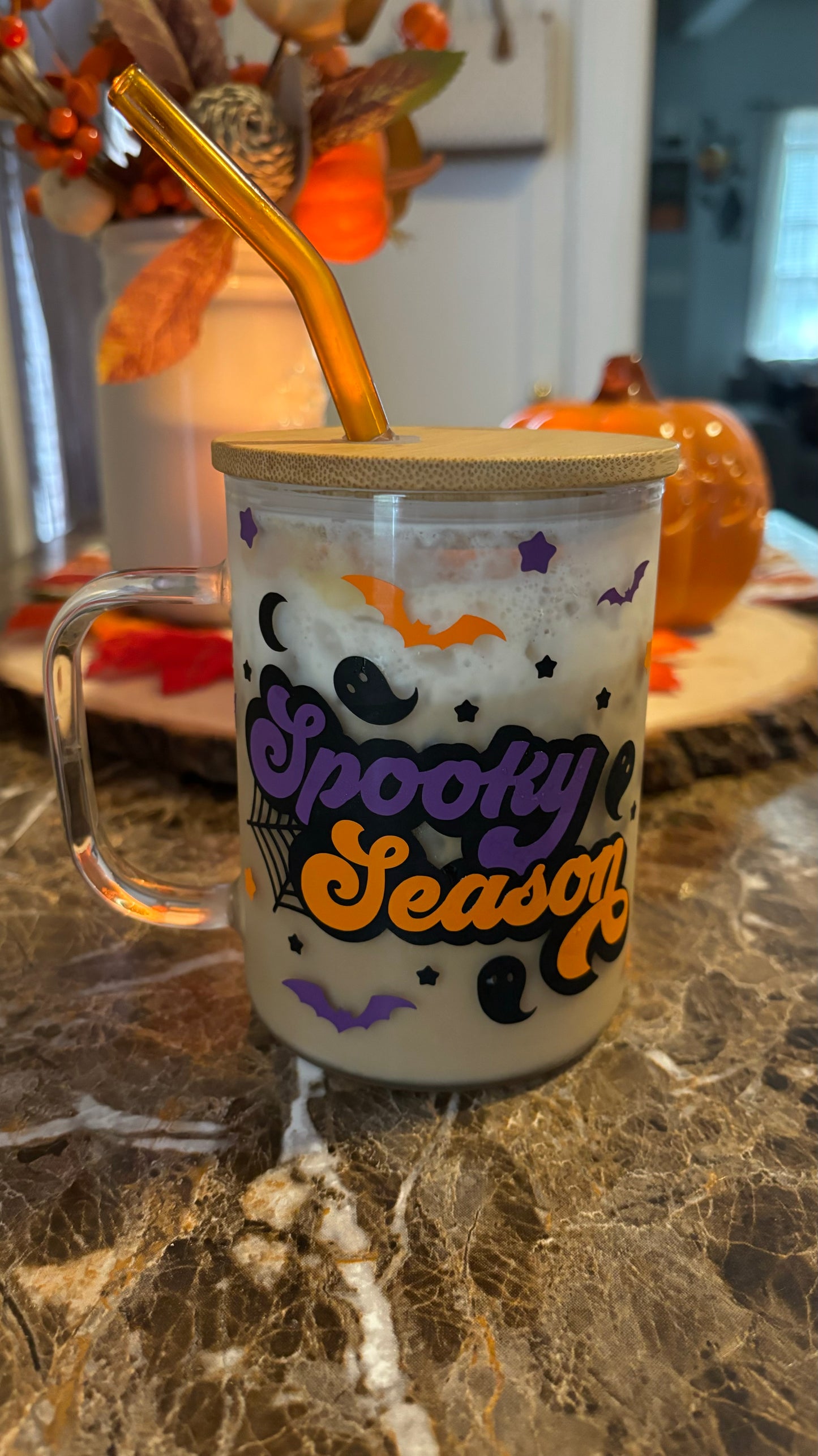 Spooky season glass mug