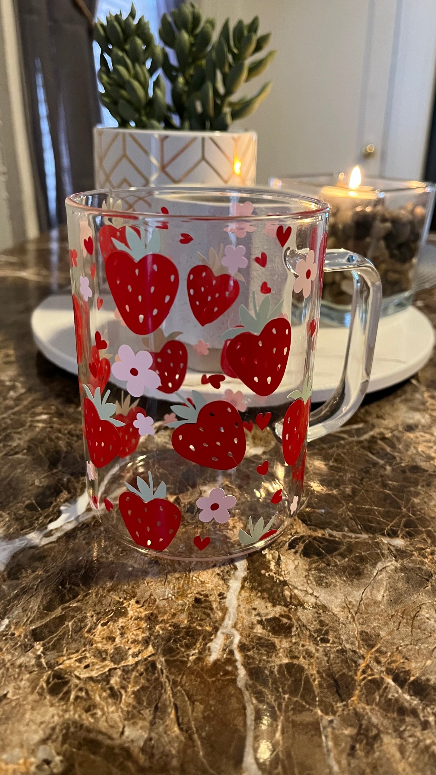 Strawberry hearts 15oz mug