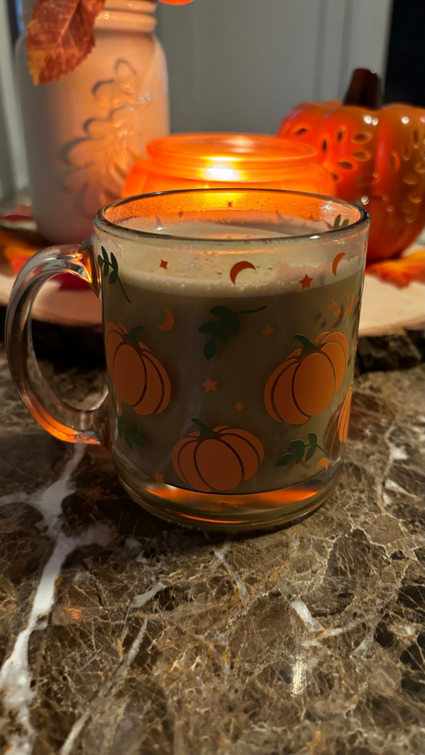 Pumpkin glass mug