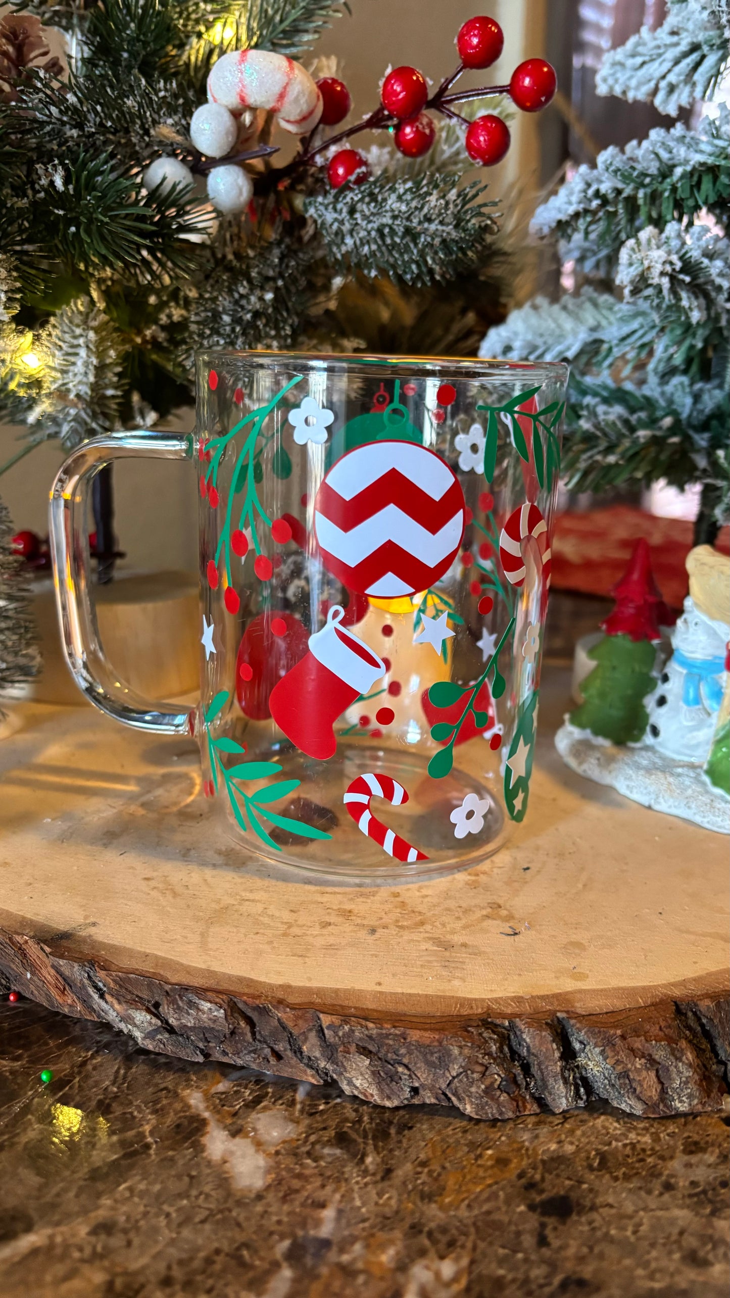 Christmas glass mug