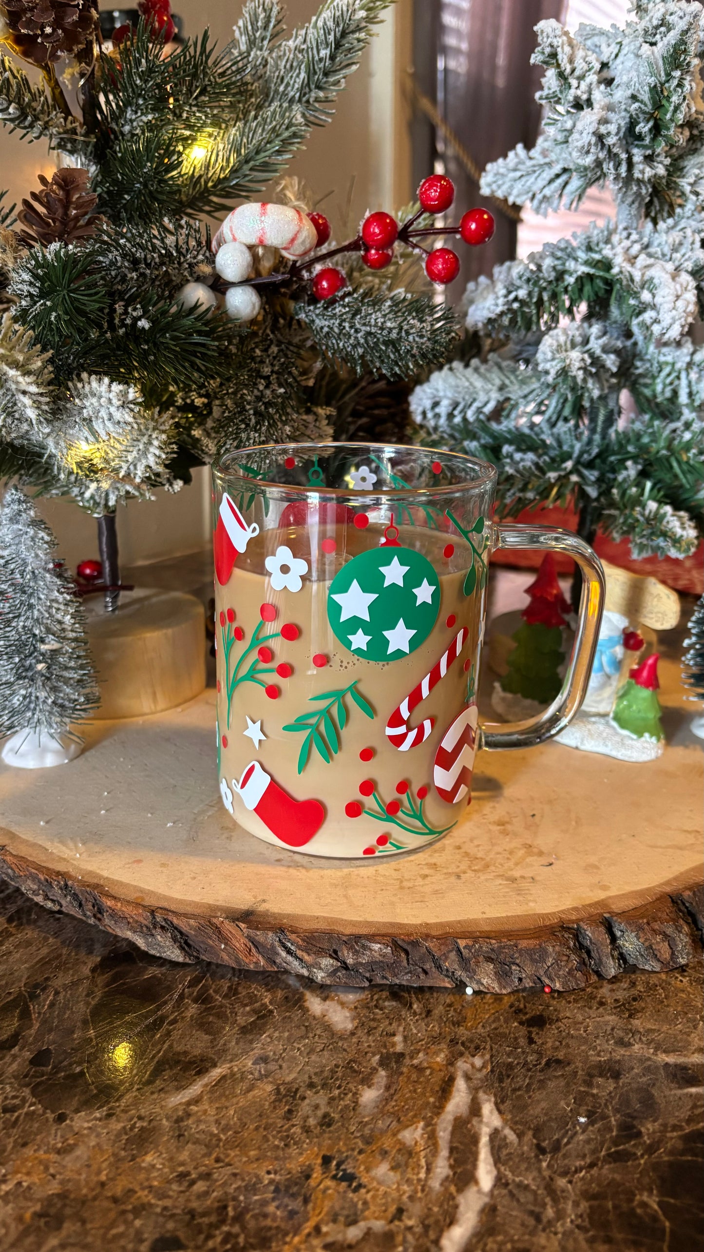 Christmas glass mug