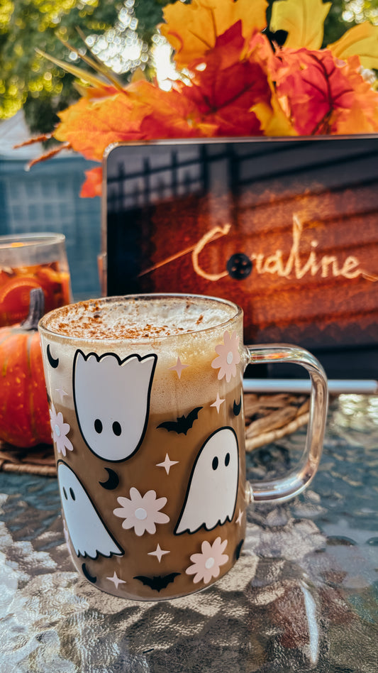 ghosties glass mug