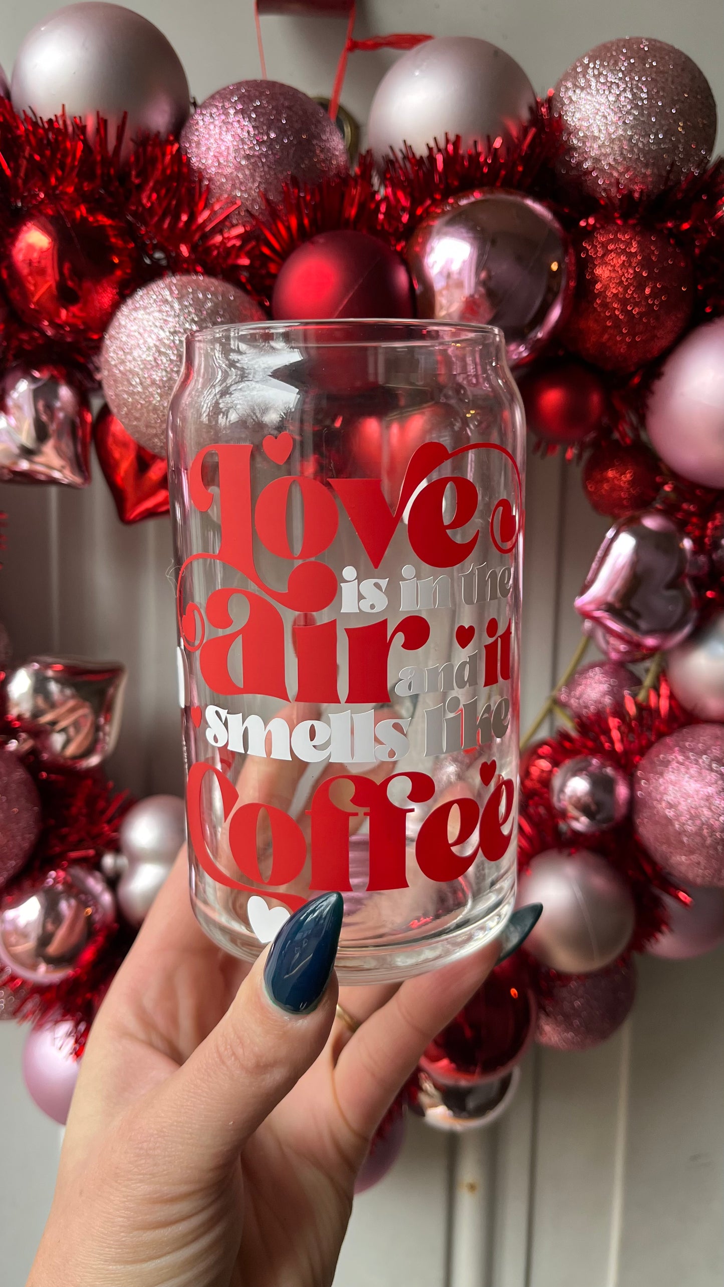 Love and coffee glass