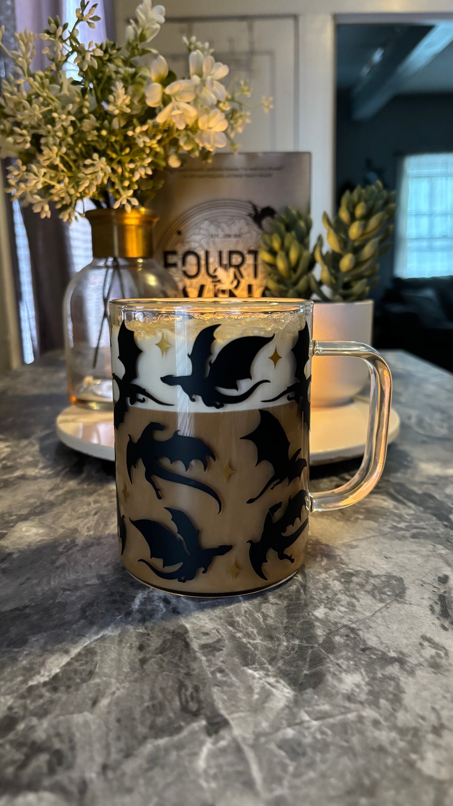 Dragon glass mug