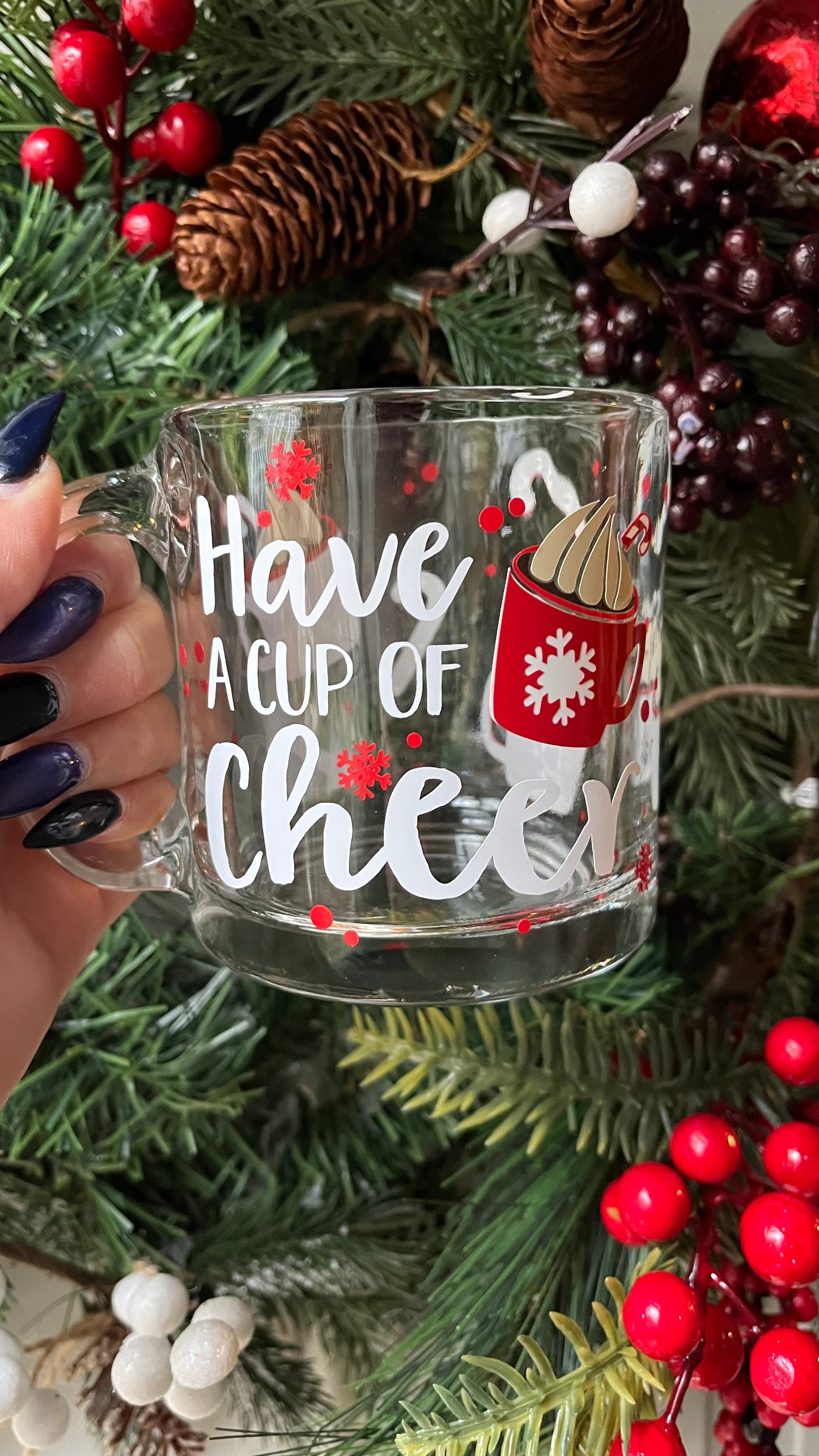 Cup of cheer glass mug