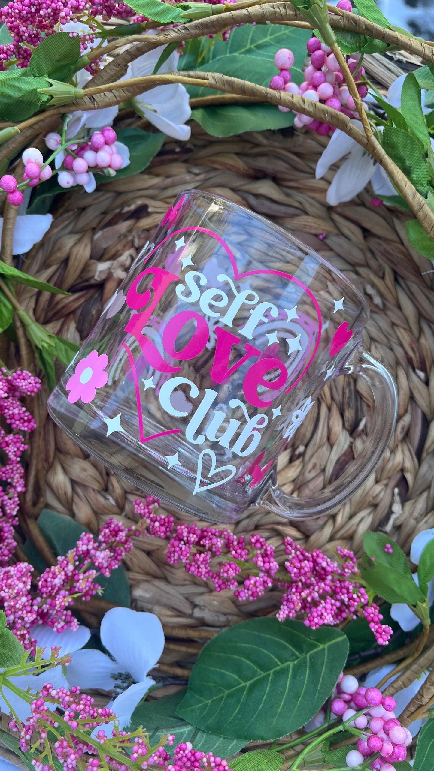 Self love glass mug