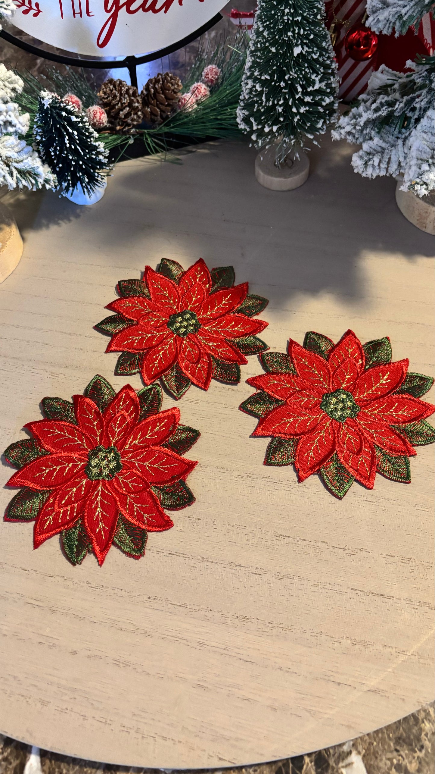 Christmas poinsettia coaster