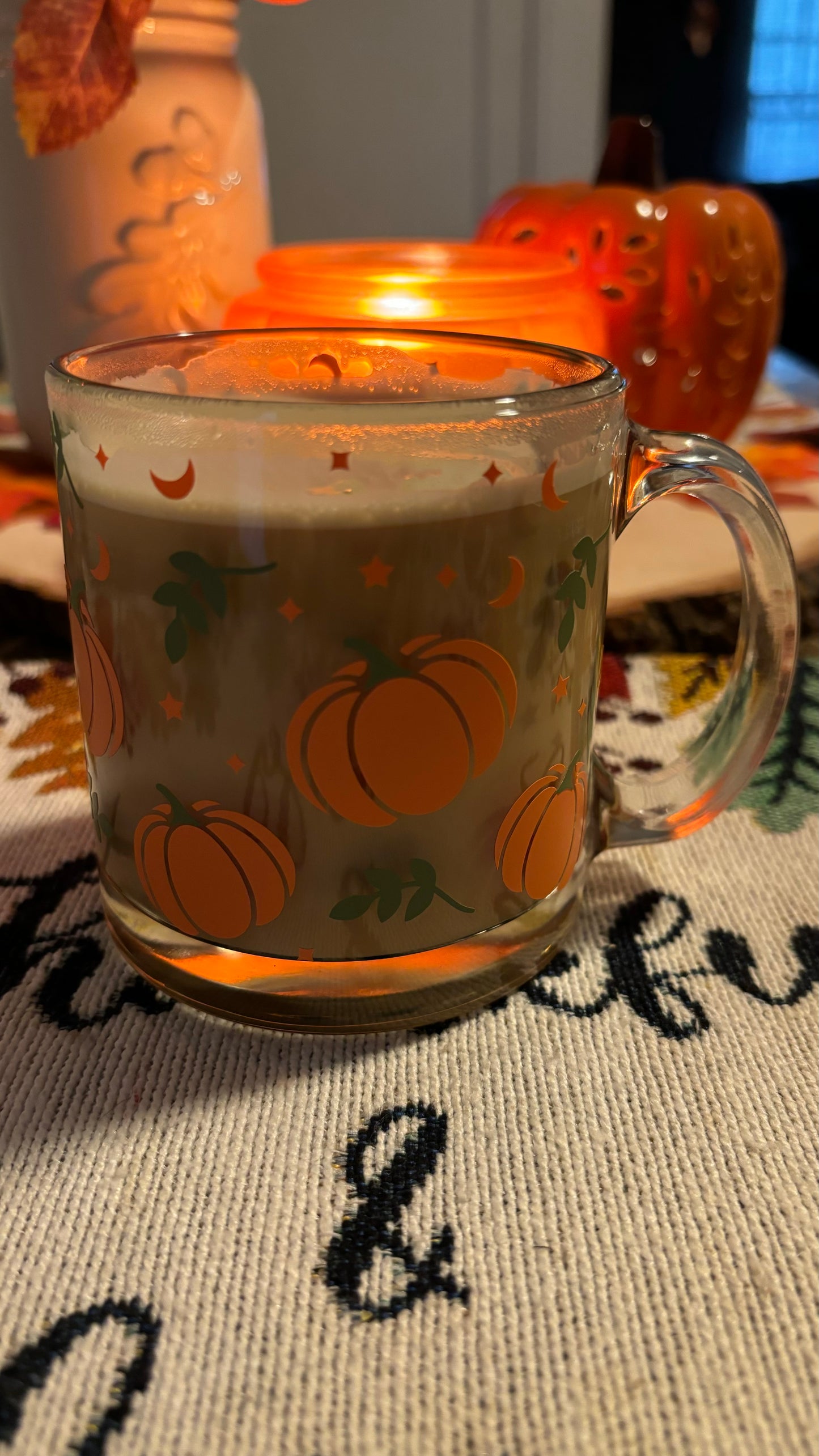 Pumpkin glass mug