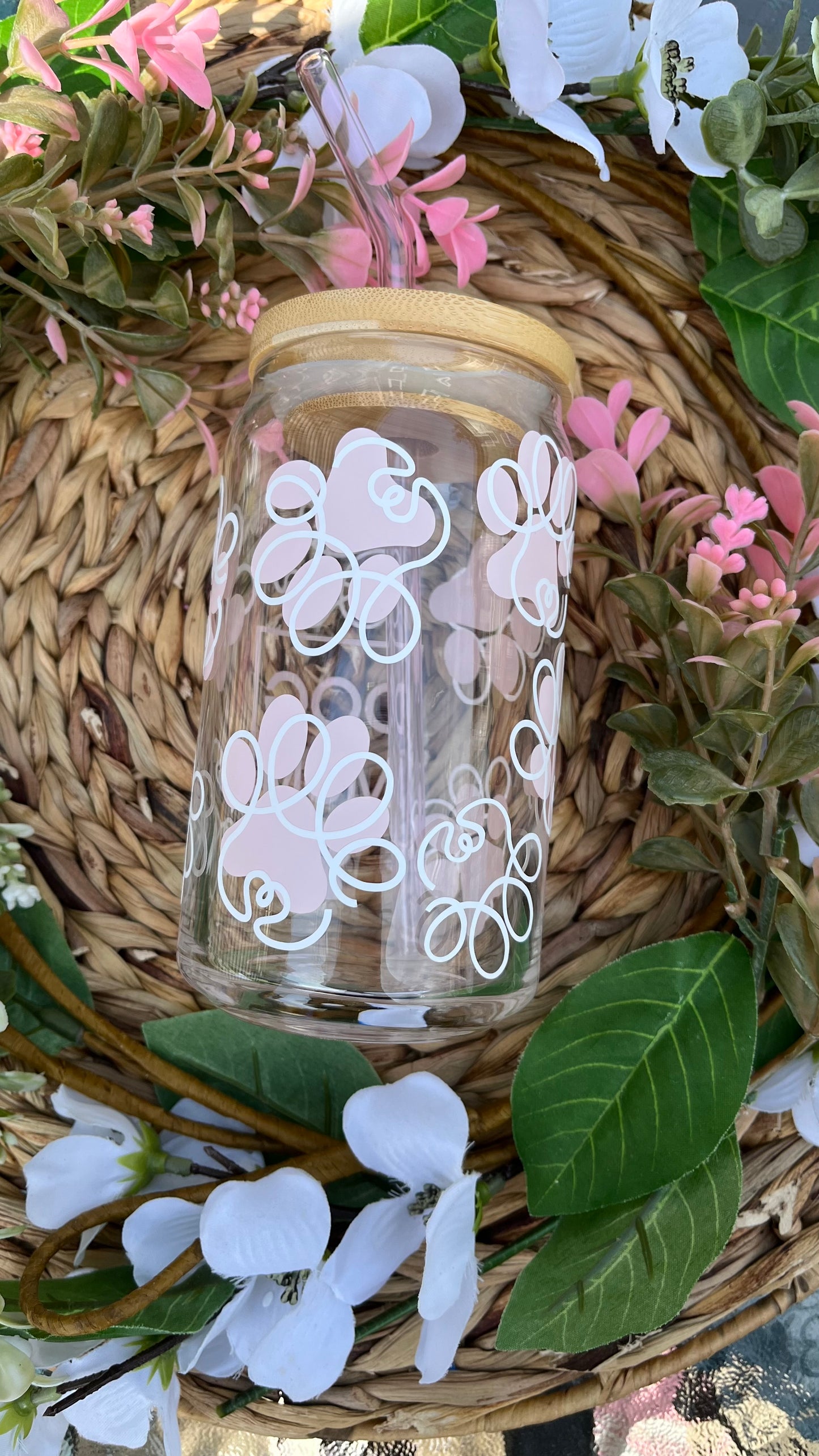 Dog mom glass cup