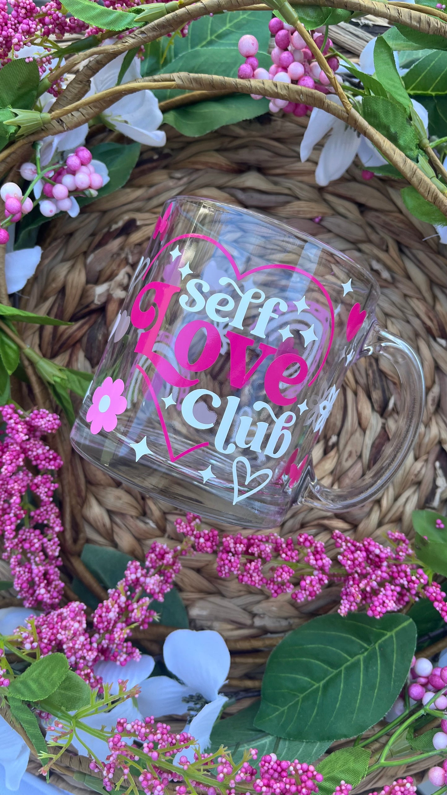 Self love glass mug