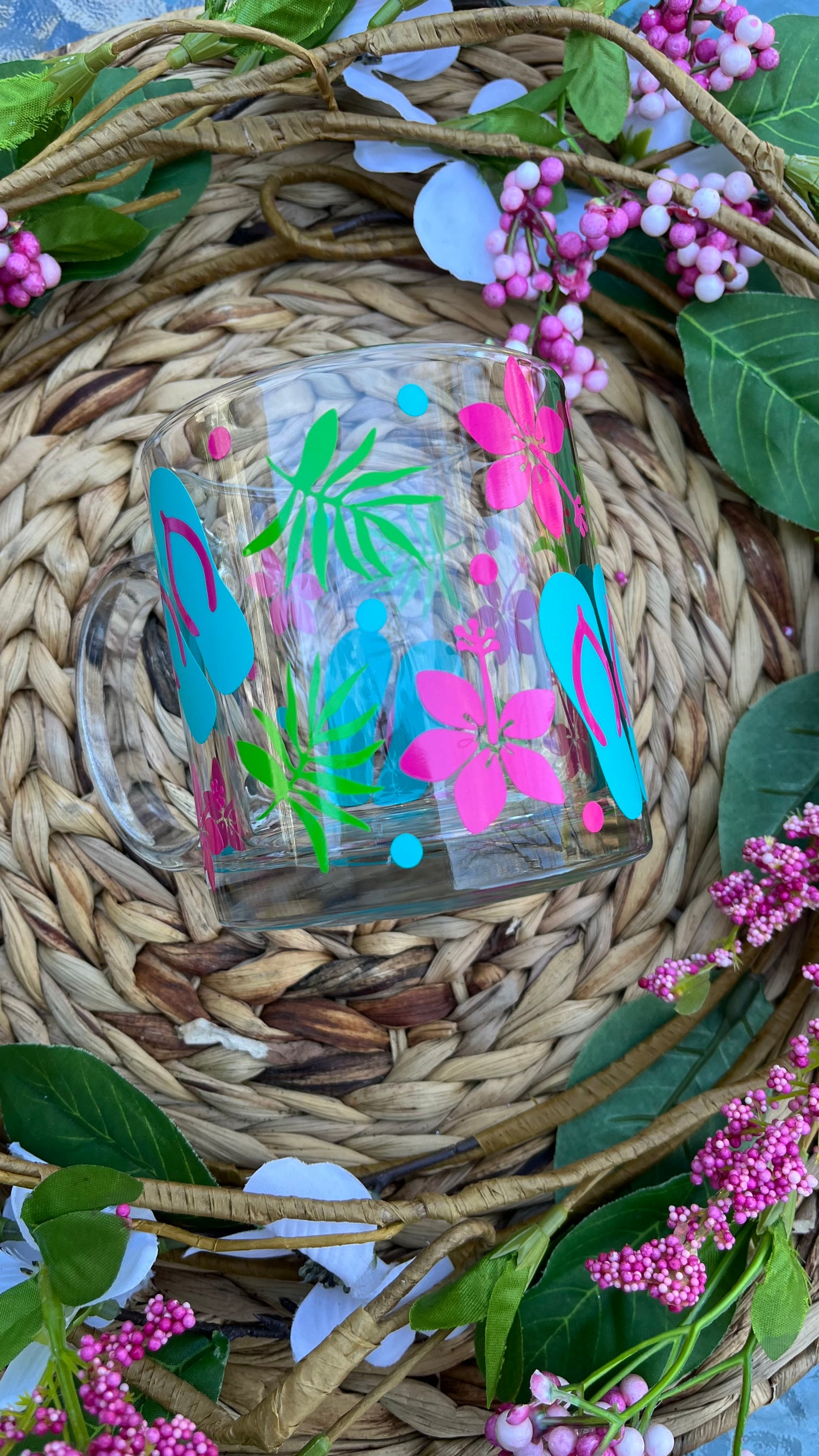 Summer vibes glass mug