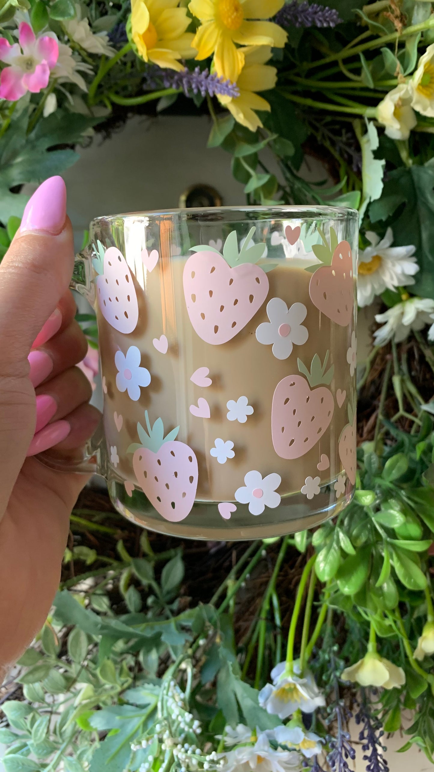 Strawberry hearts mug