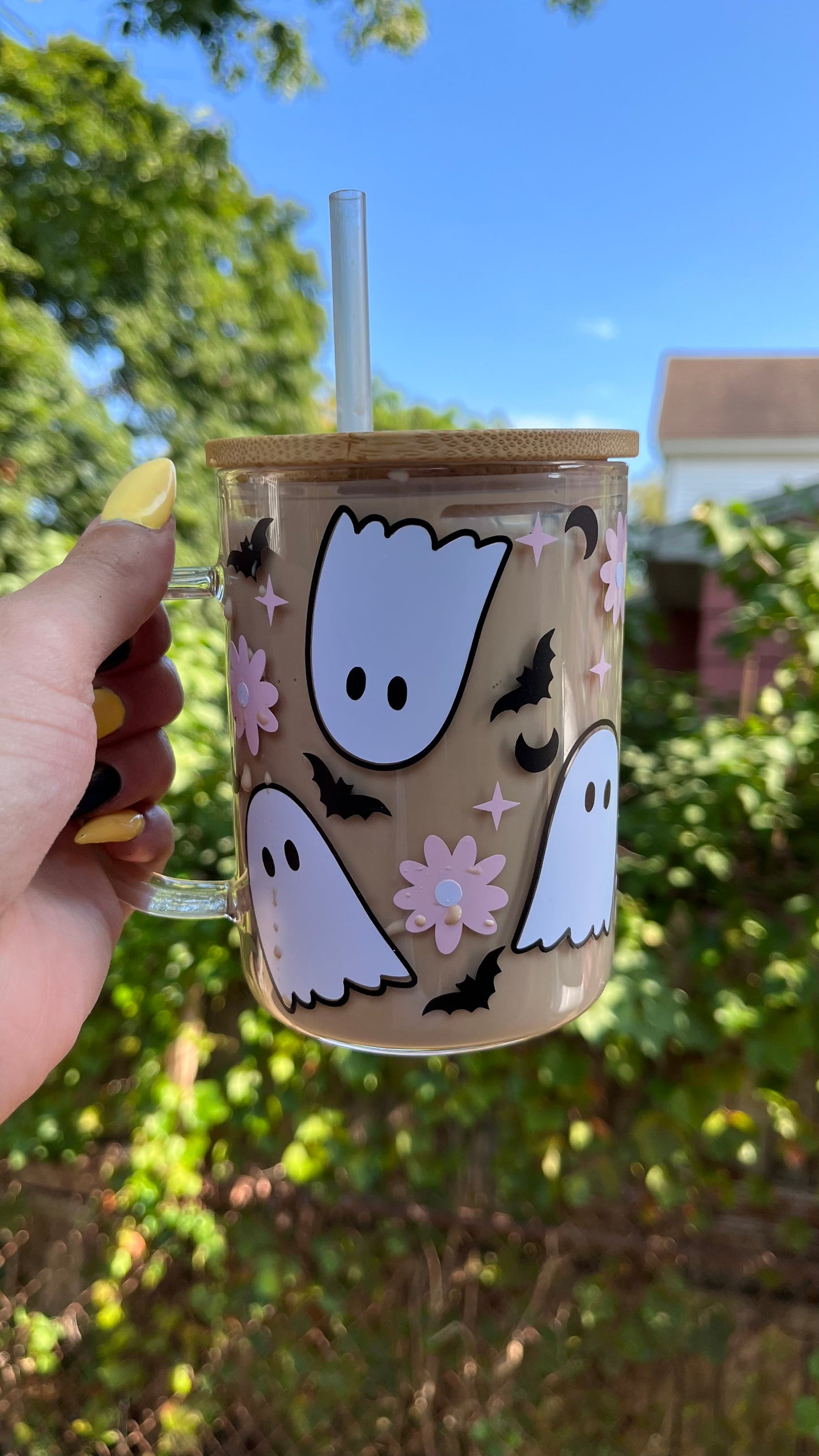 ghosties glass mug