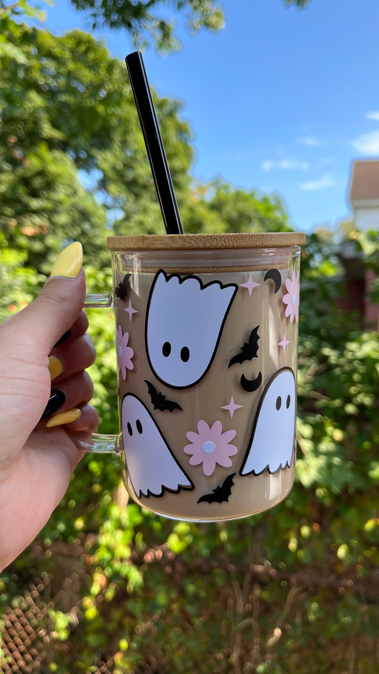 ghosties glass mug