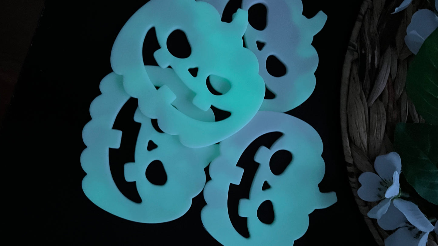 Glow in the dark pumpkin coaster