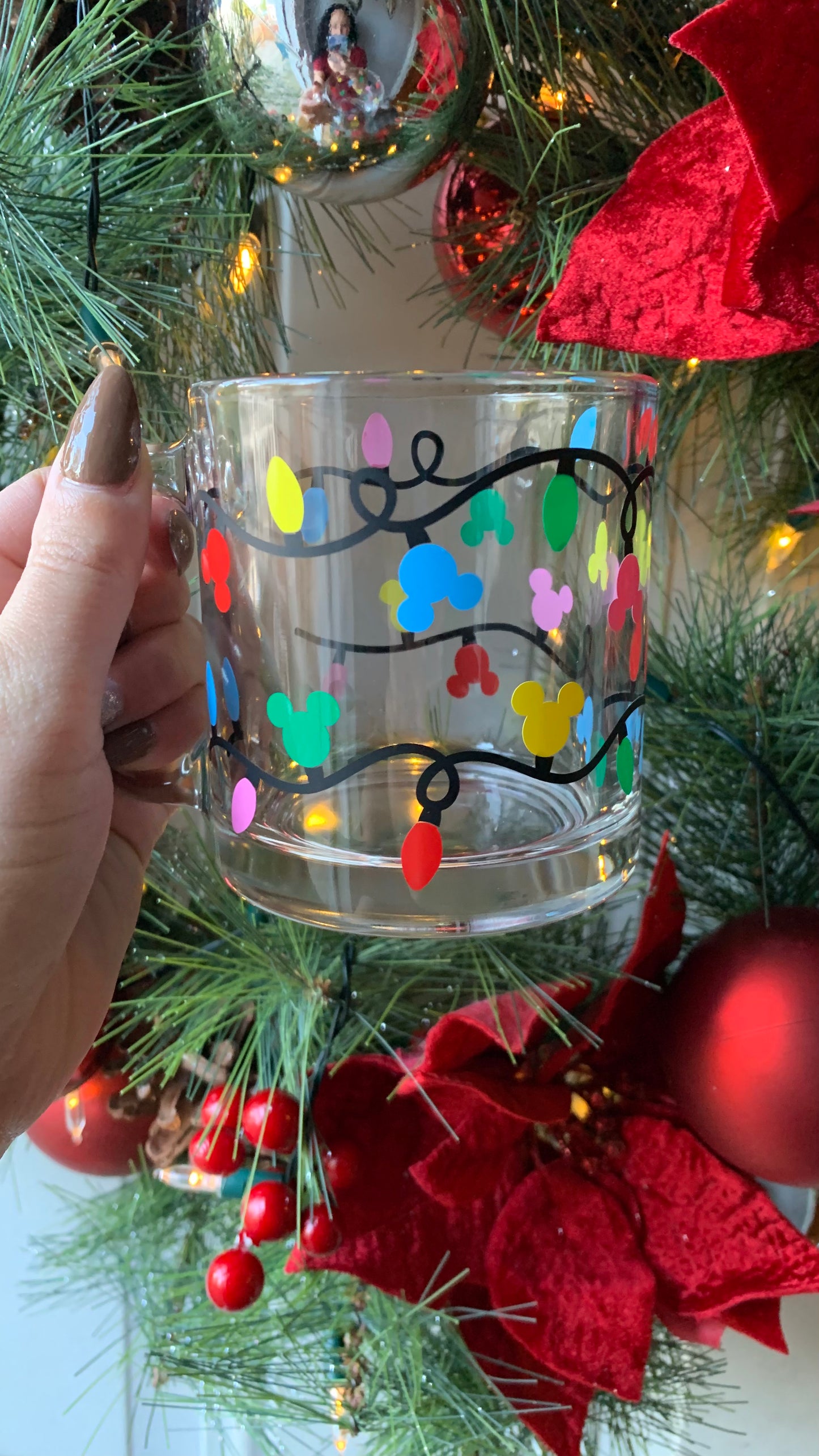 Mickey Christmas lights mug