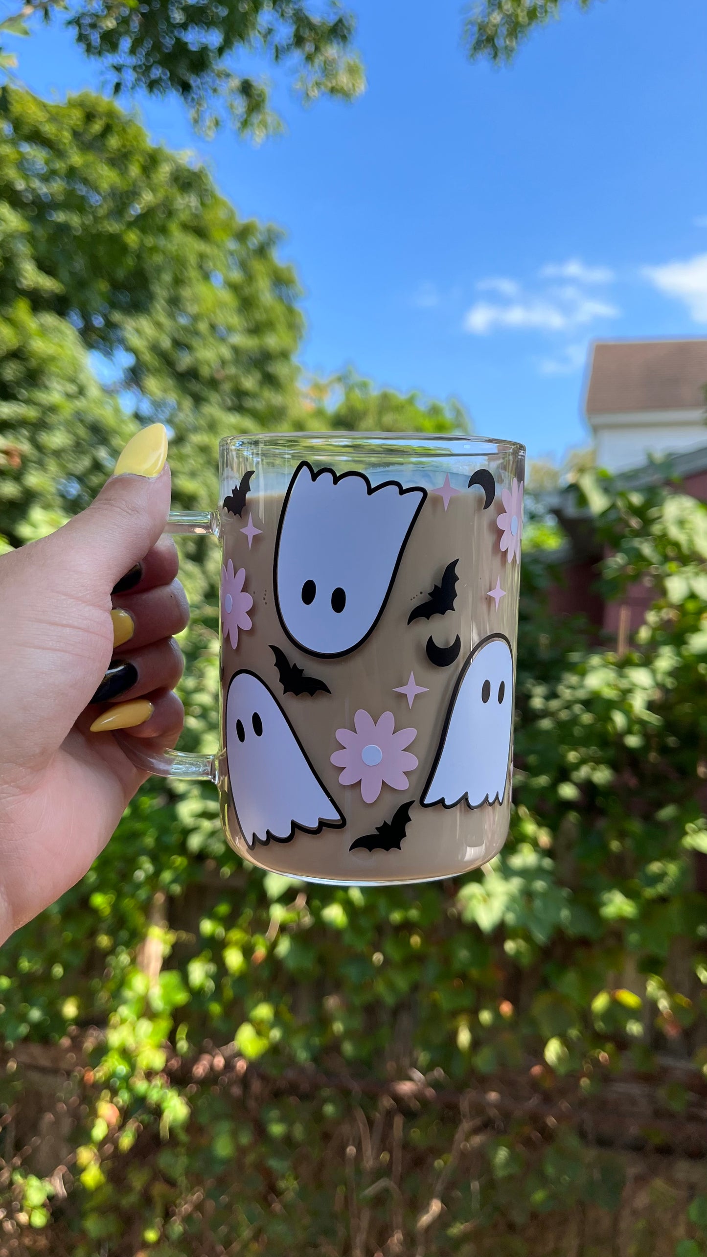 ghosties glass mug