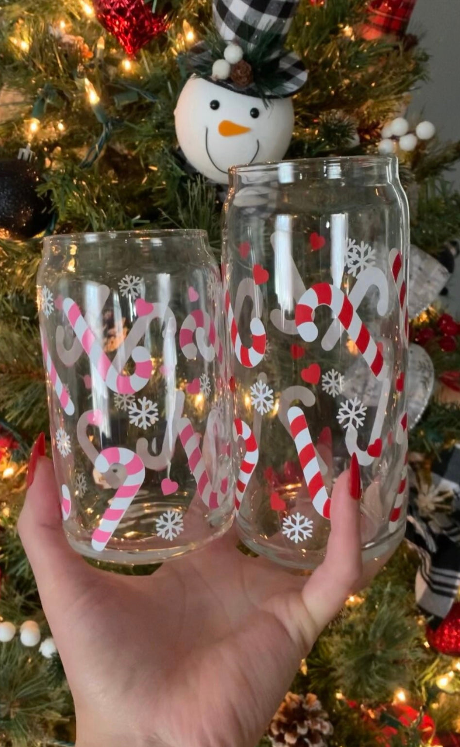 Candy cane glass