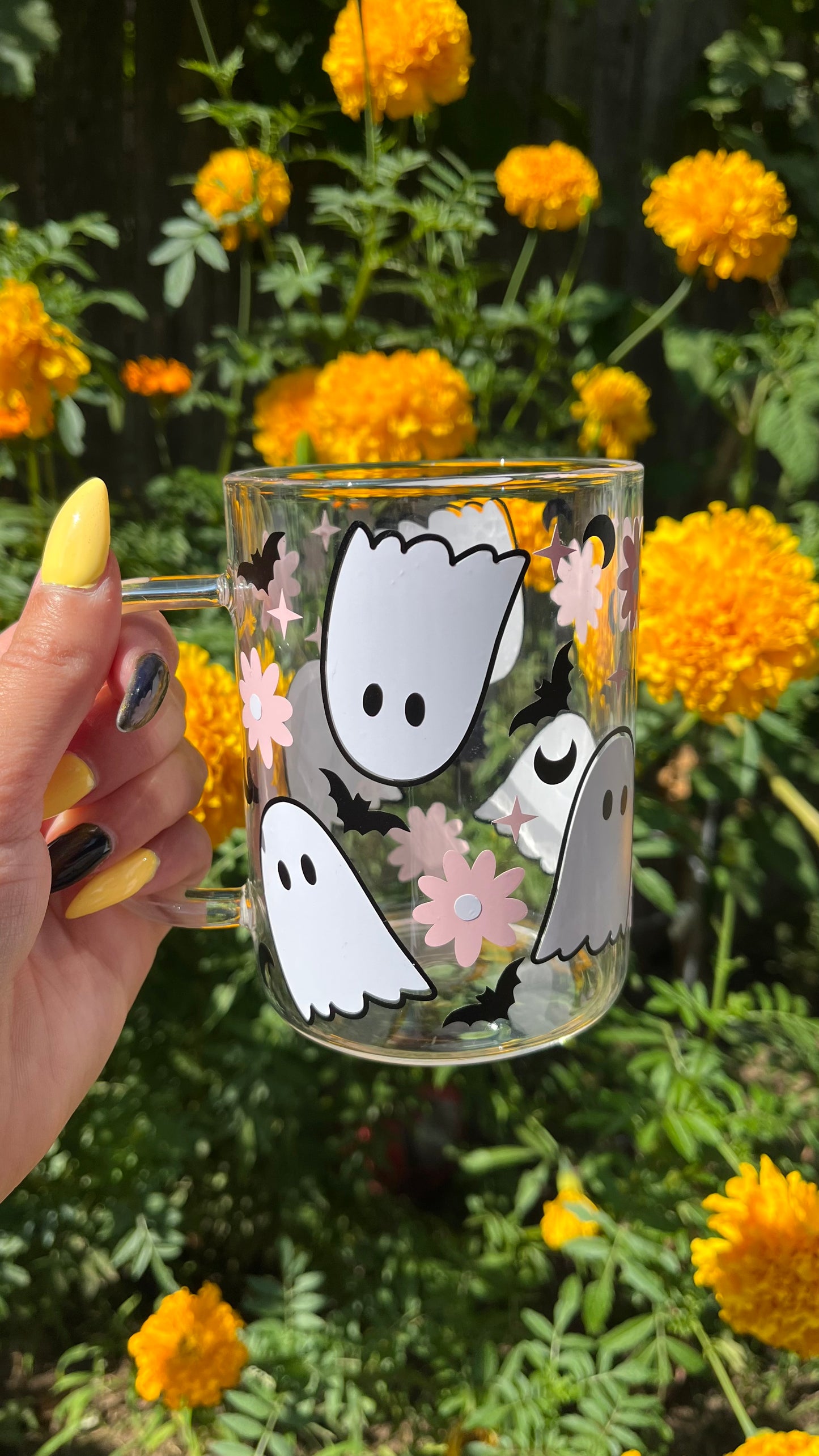 ghosties glass mug