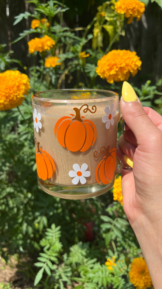 Pumpkin daisies mug