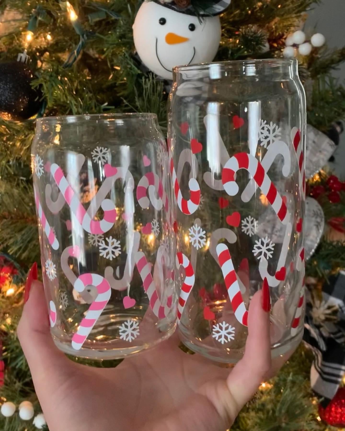 Candy cane glass