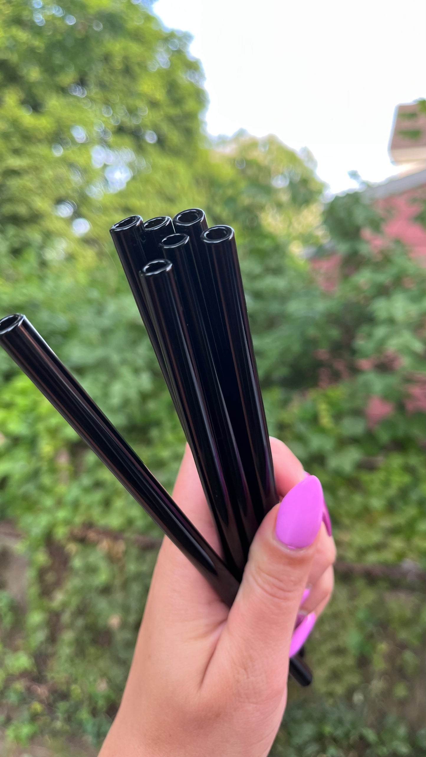 Black glass straws