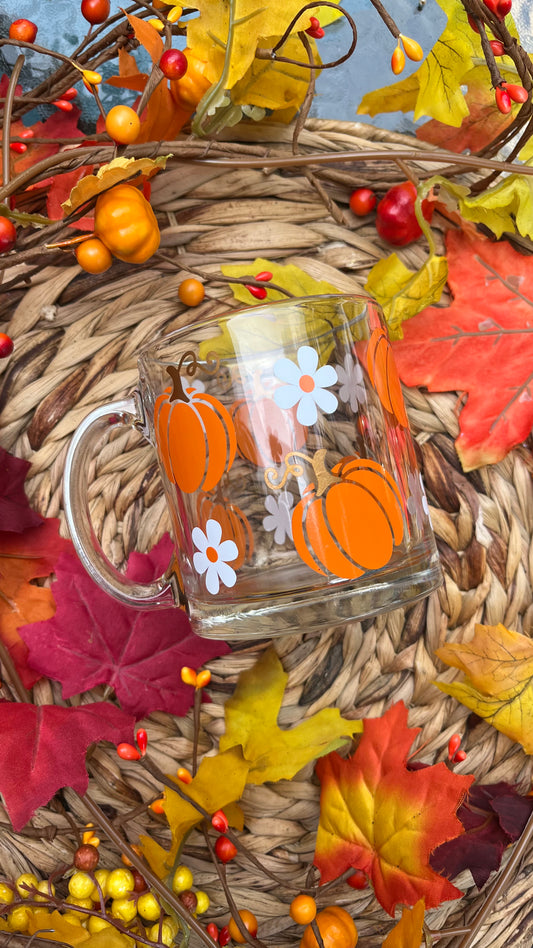 Pumpkin daisies mug