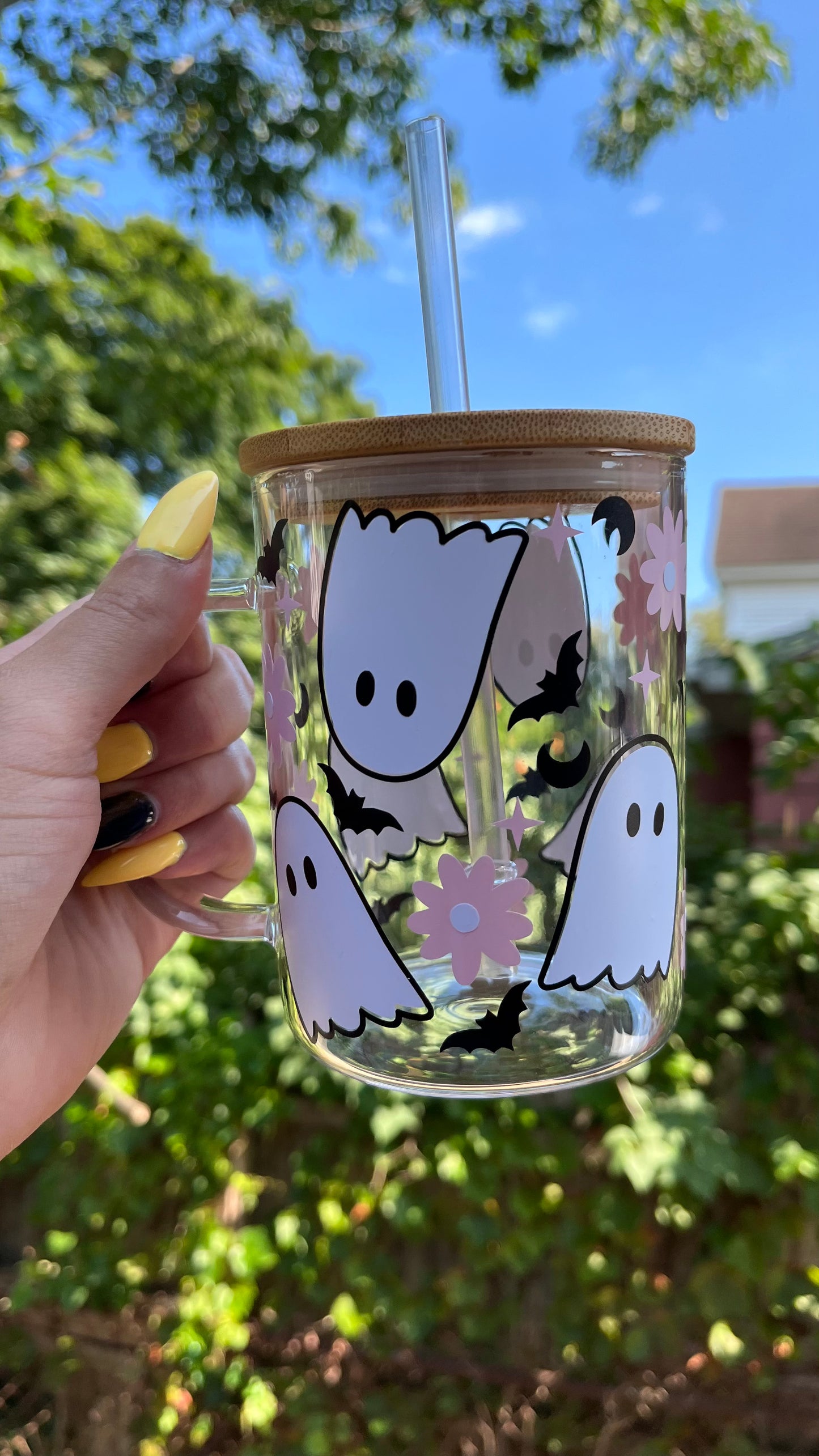 ghosties glass mug