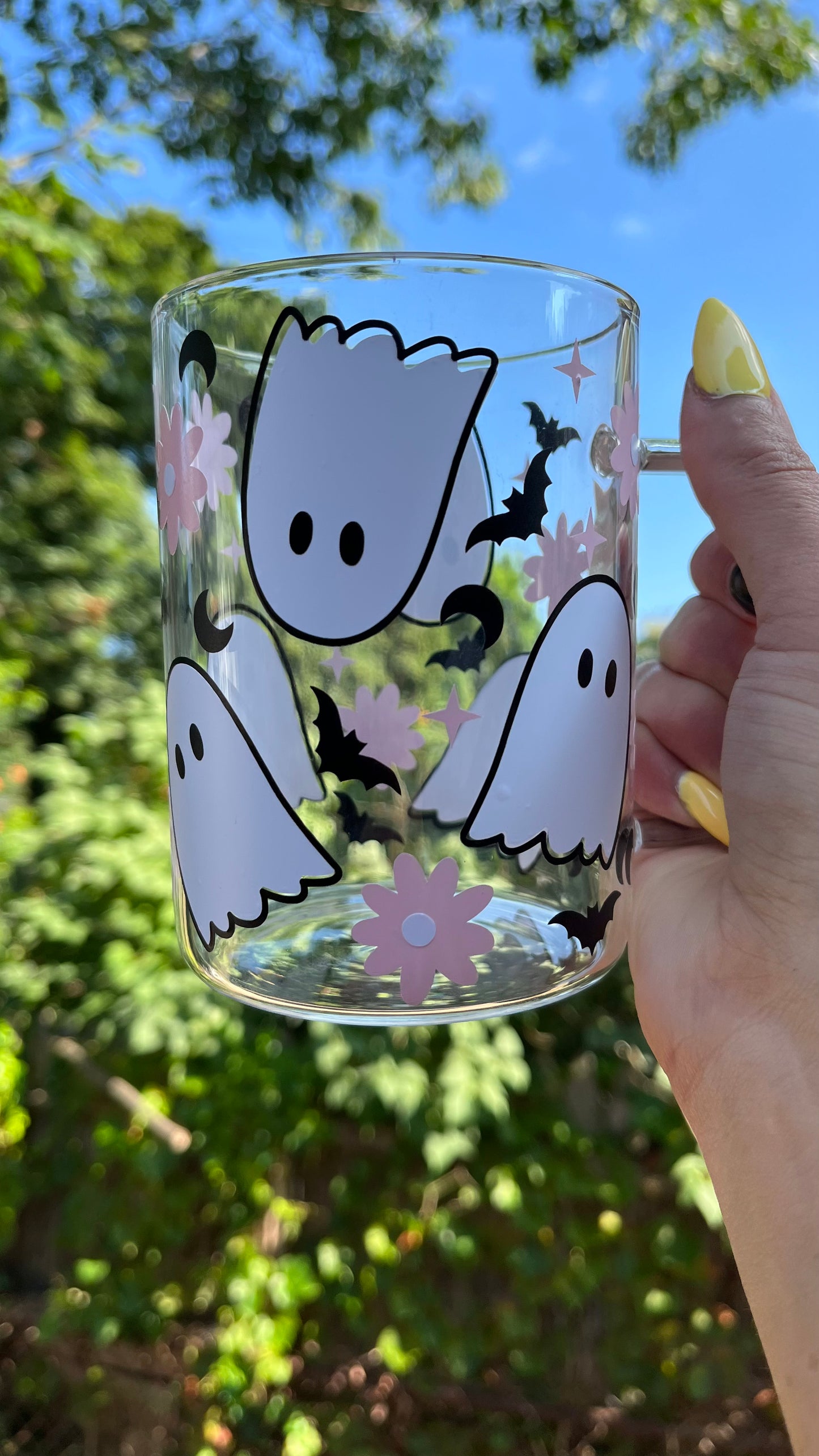 ghosties glass mug