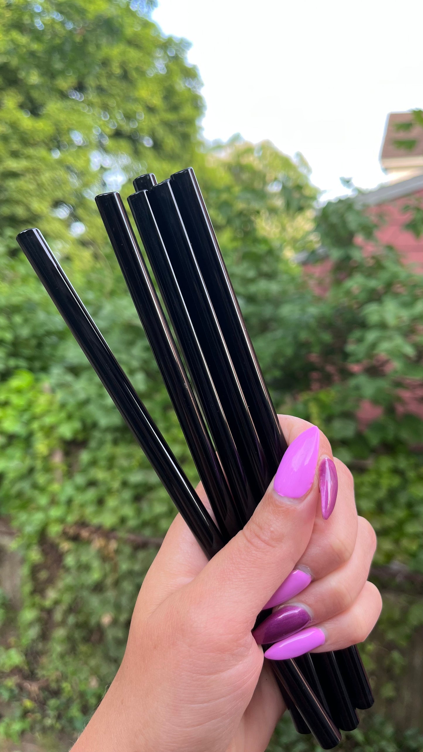 Black glass straws