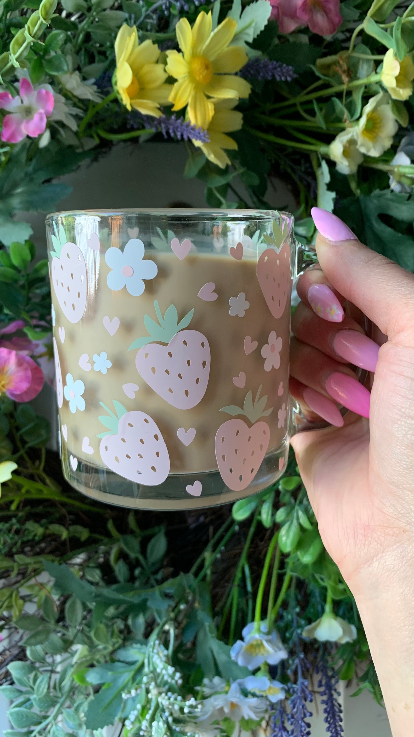 Strawberry hearts mug