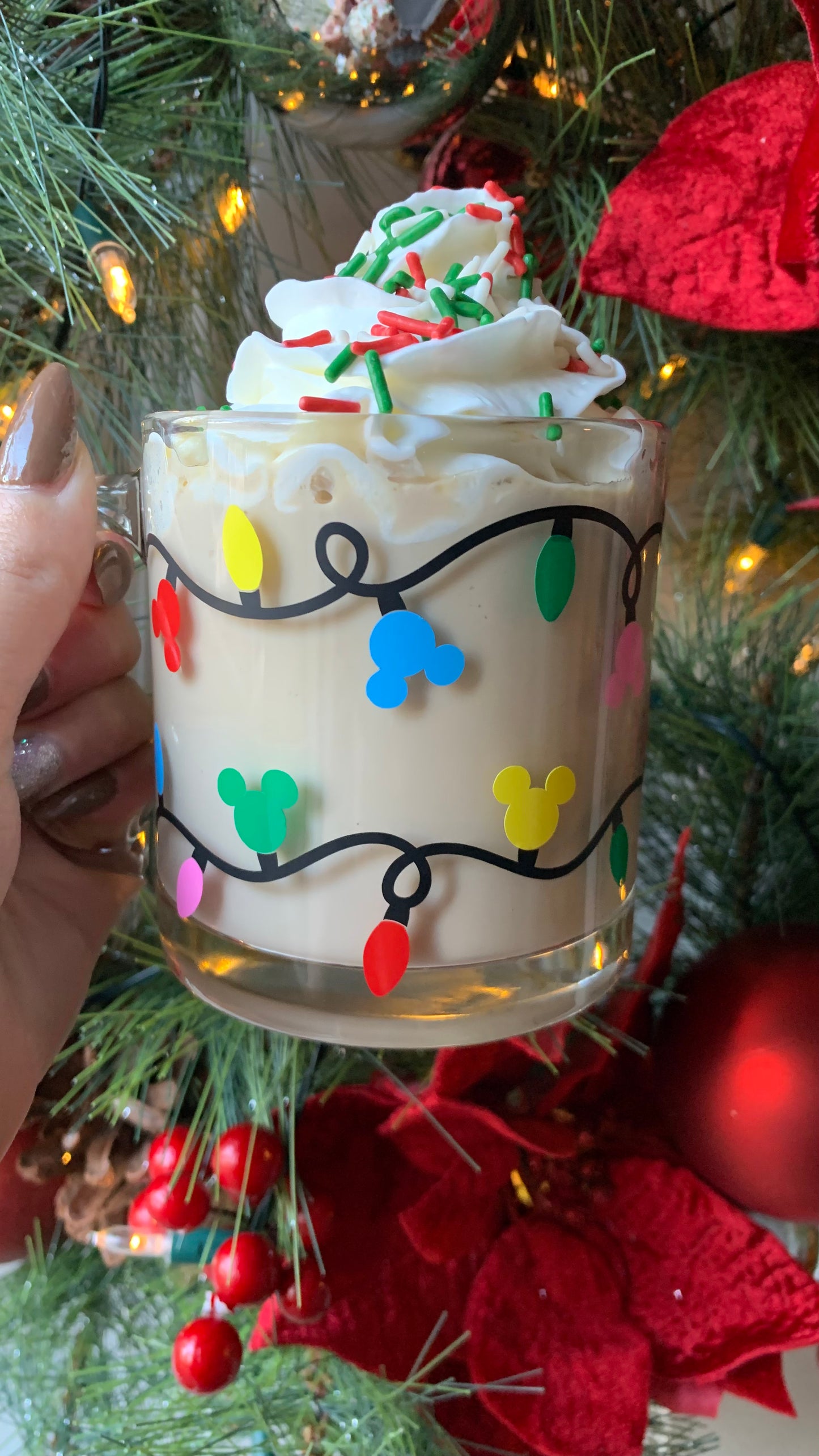 Mickey Christmas lights mug