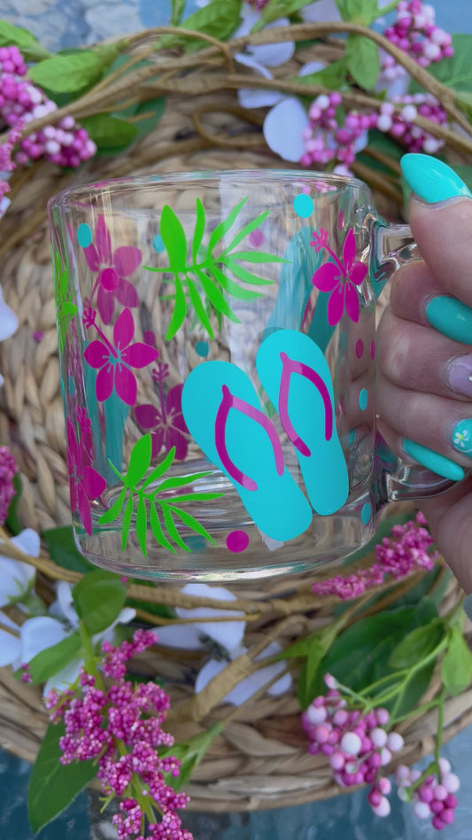 Summer vibes glass mug